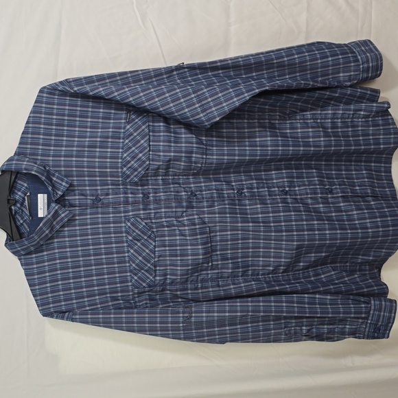 Columbia Vented Omni Shade Mens XXL Blue Plaid Button Up - Picture 1 of 10